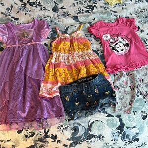 Girls' Clothing Set with Dresses and Shorts - Sz 3T